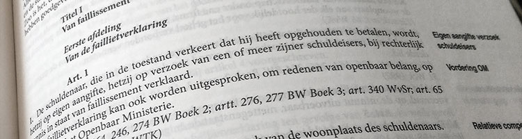 Foto van artikel 1 van het insolventierecht